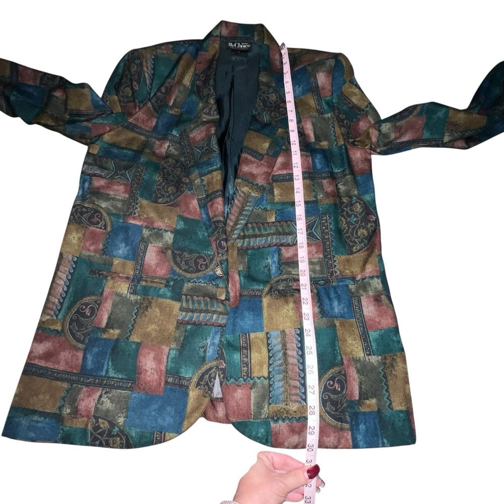 Vintage By‎ Choice Sport California Abstract Sport Jacket Women Medium 1 Button - Picture 5 of 10